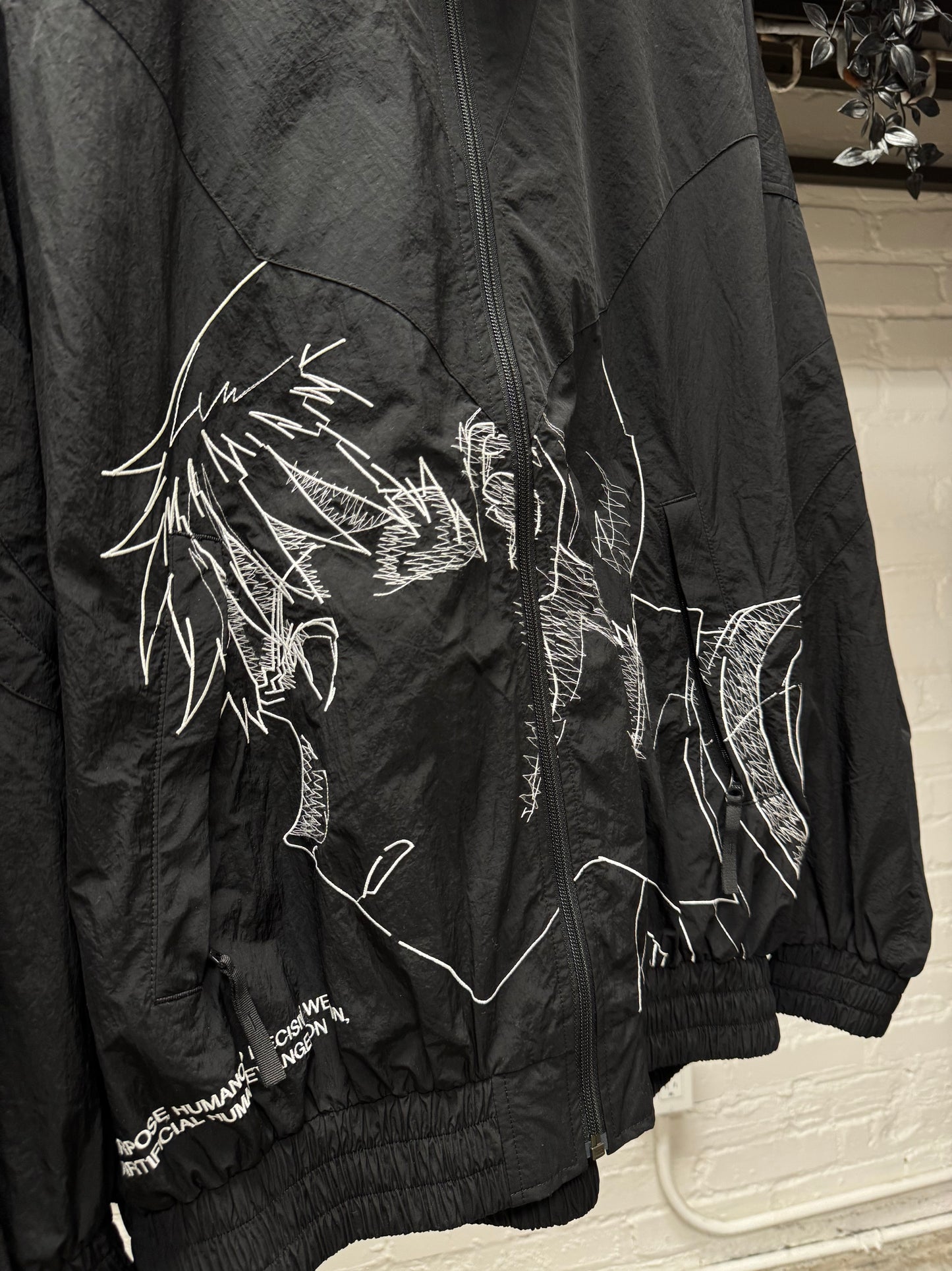 AW2021 Undercover x Evangelion Black Windbreaker Shell Jacket
