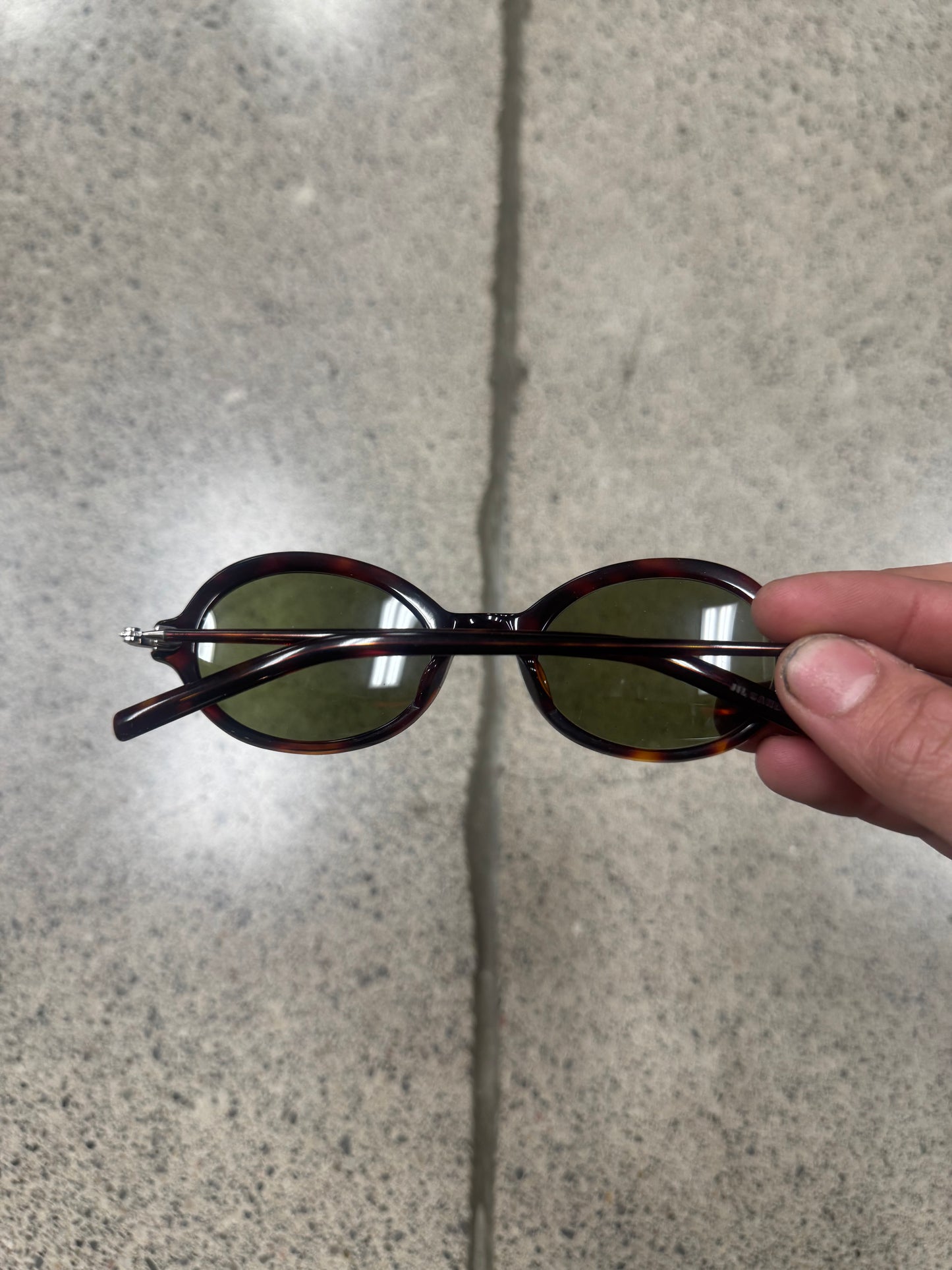 Jil Sander ‘Tortoiseshell’ Green Tinted Sunglasses