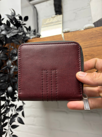 AW2023 Rick Owens ‘Luxor’ Bordeaux Leather Zip-Up Wallet