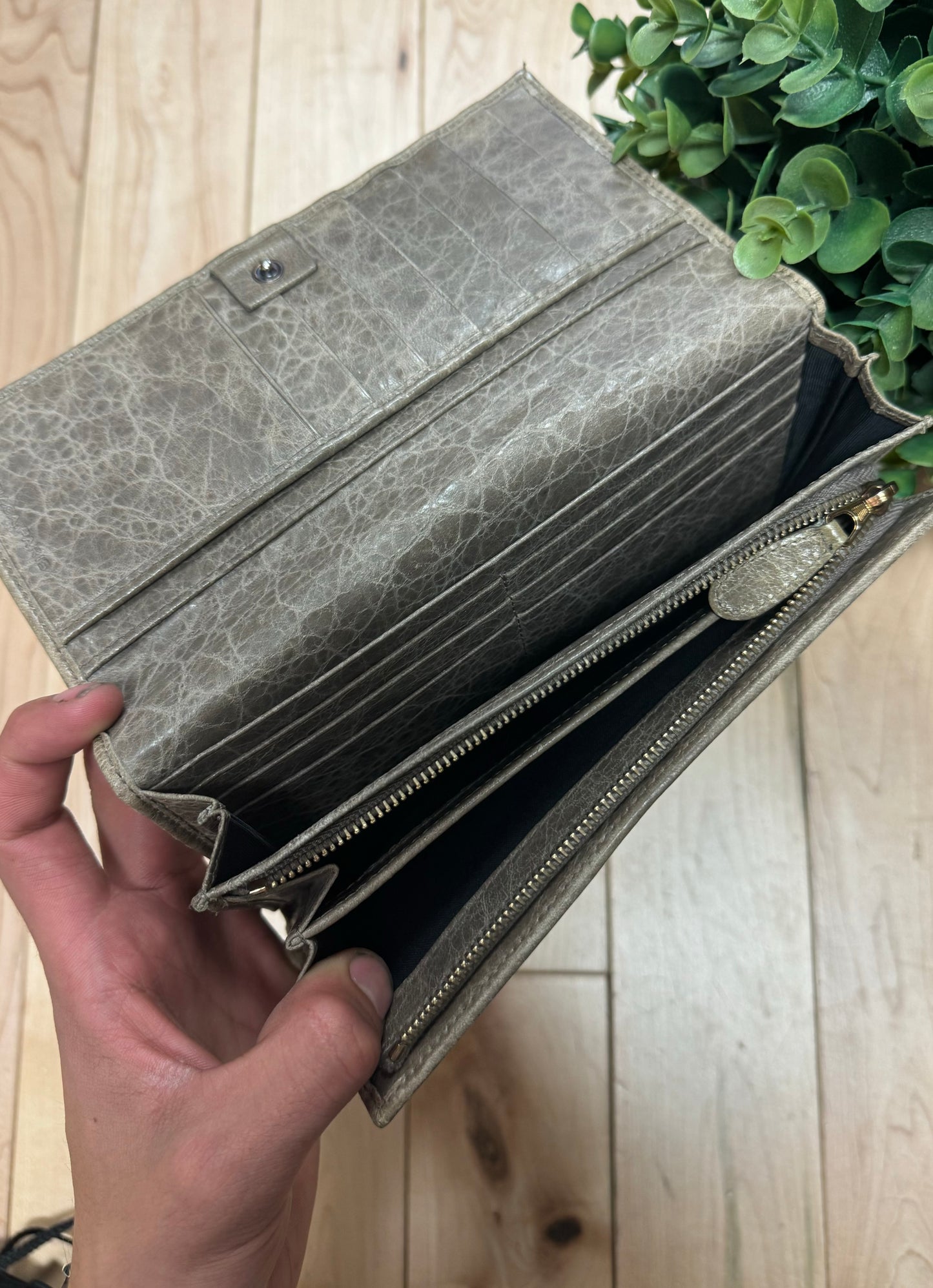 Balenciaga ‘City’ Brown Calfskin Leather Wallet