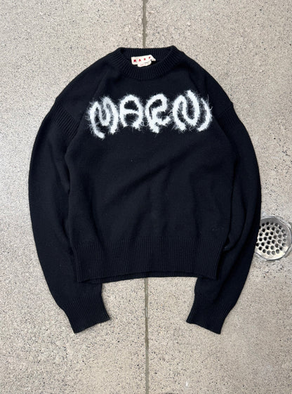 Marni Wool Appliqué Logo Knit Sweater