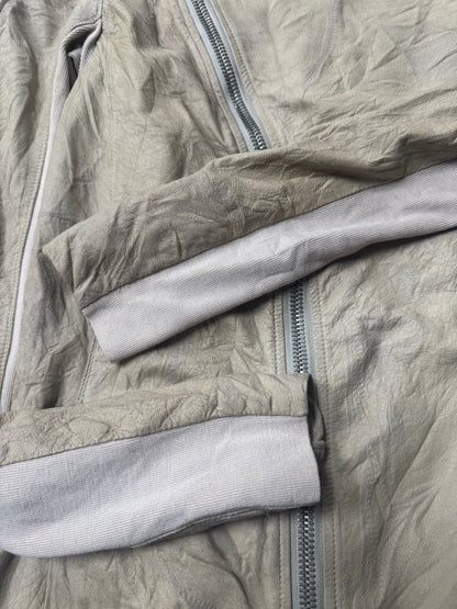 2000s Rick Owens ‘Pearl’ Lambskin Leather High Neck Zip-Up Jacket