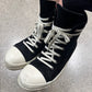 Rick Owens DRKSHDW Black Velour ‘Ramones’ High Top Sneakers