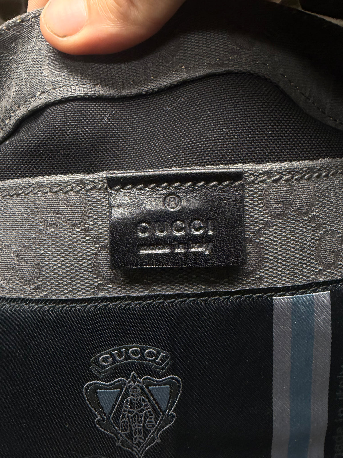 2000s Gucci Silver Canvas 'Guccisima' Monogram Crossbody Messenger Bag