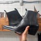 Helmut Lang Calfskin Leather ‘Cuban’ Heel Pointed Toe Boots