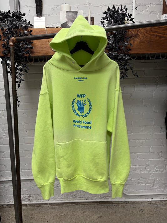 OG 2018 Balenciaga ‘WFD’ World Food Programme’ Neon Pullover Hoodie