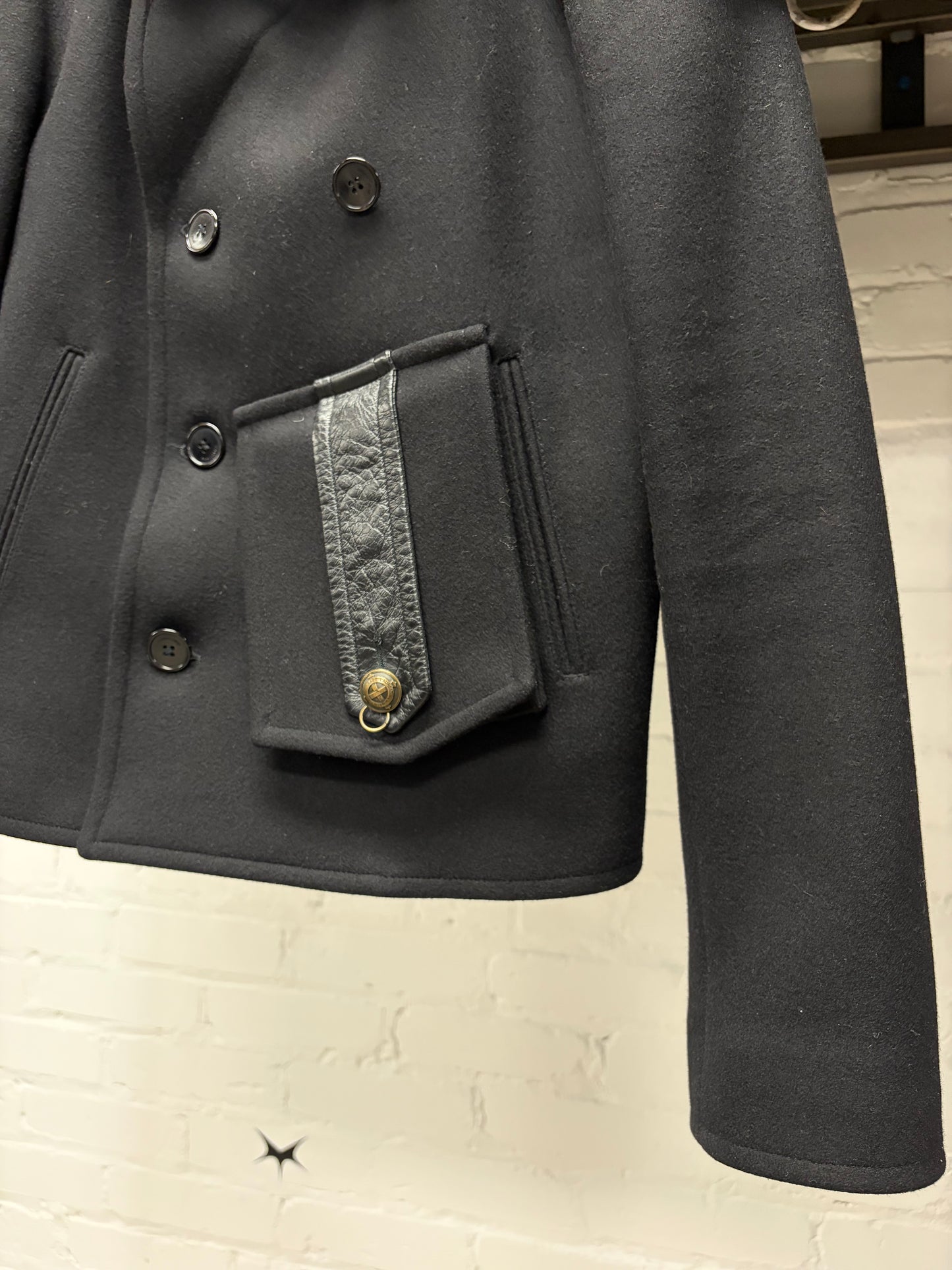 AW2016 Saint Laurent by Hedi Slimane Military Inspired Wool Peacoat