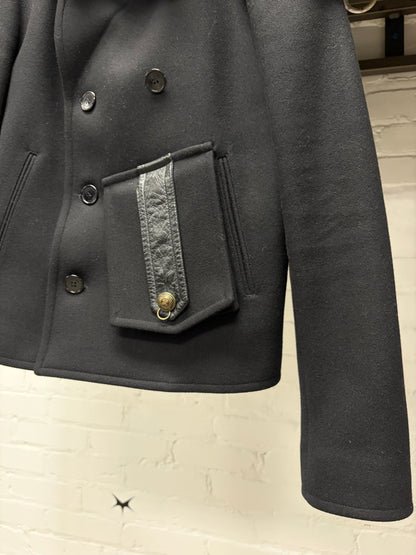 AW2016 Saint Laurent by Hedi Slimane Military Inspired Wool Peacoat