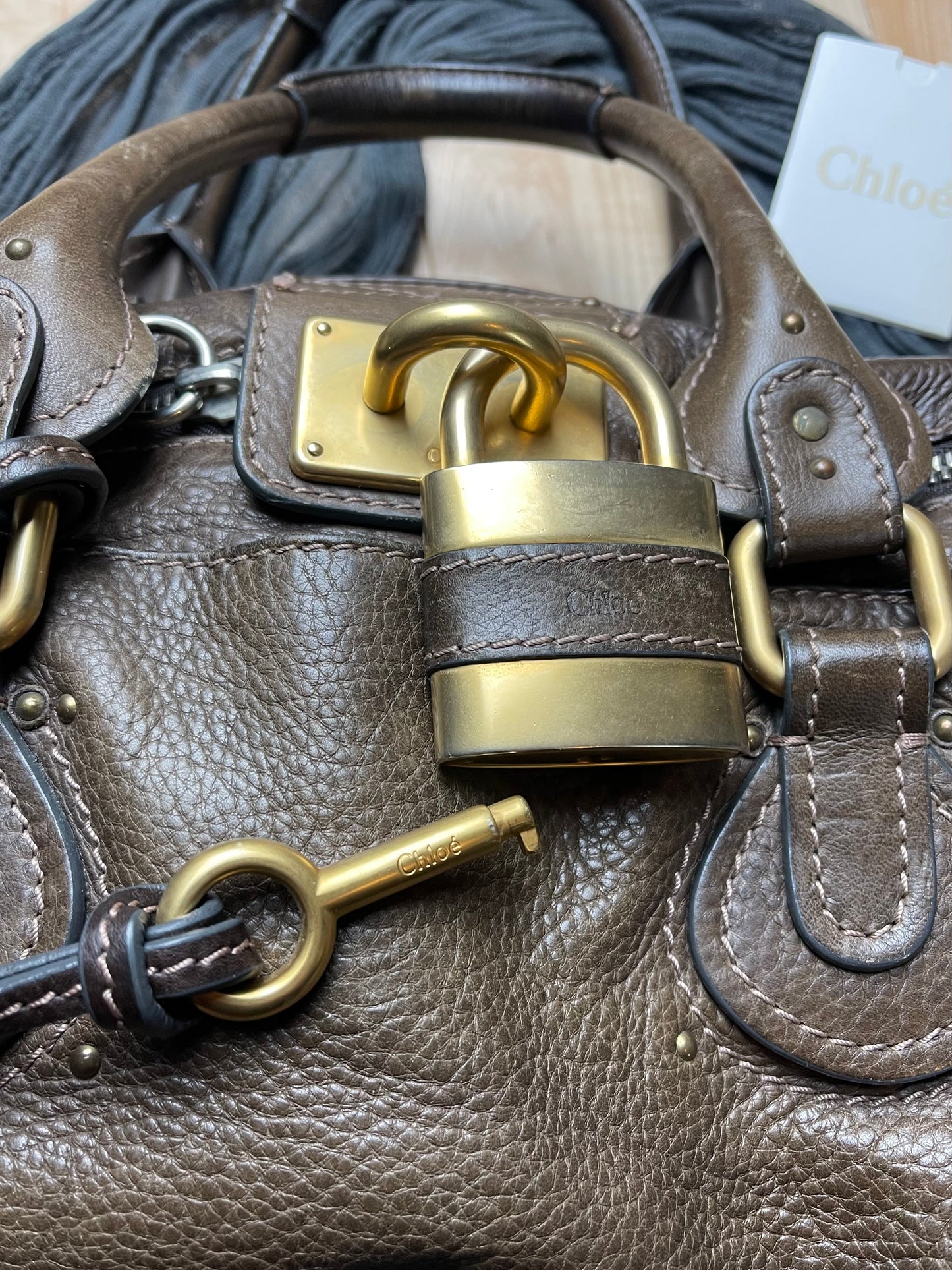 Chloe Paddington Crossbody Lock & Key Brown Leather Bag