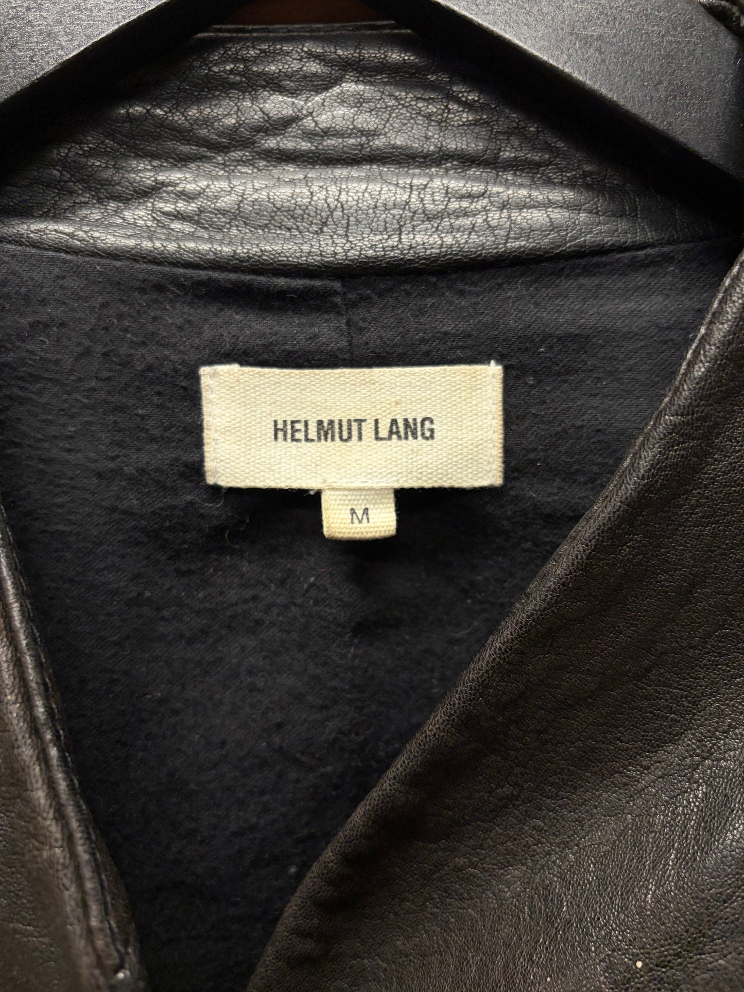 Helmut Lang Black Leather Asymmetric Zip Jacket