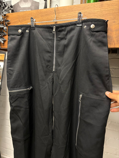 Jil Sander ‘Flight’ Wide Leg Black Cargo Lightweight Trousers
