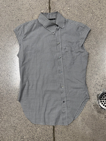 Vintage Alexander McQueen Asymmetric Gingham Plaid Shirt