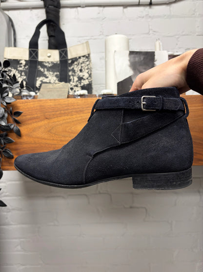 Saint Laurent ‘Jodhpur’ Black Suede Ankle Boots Boots