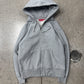 Supreme Ribbing Logo Heather Grey Zip Up Hoodie