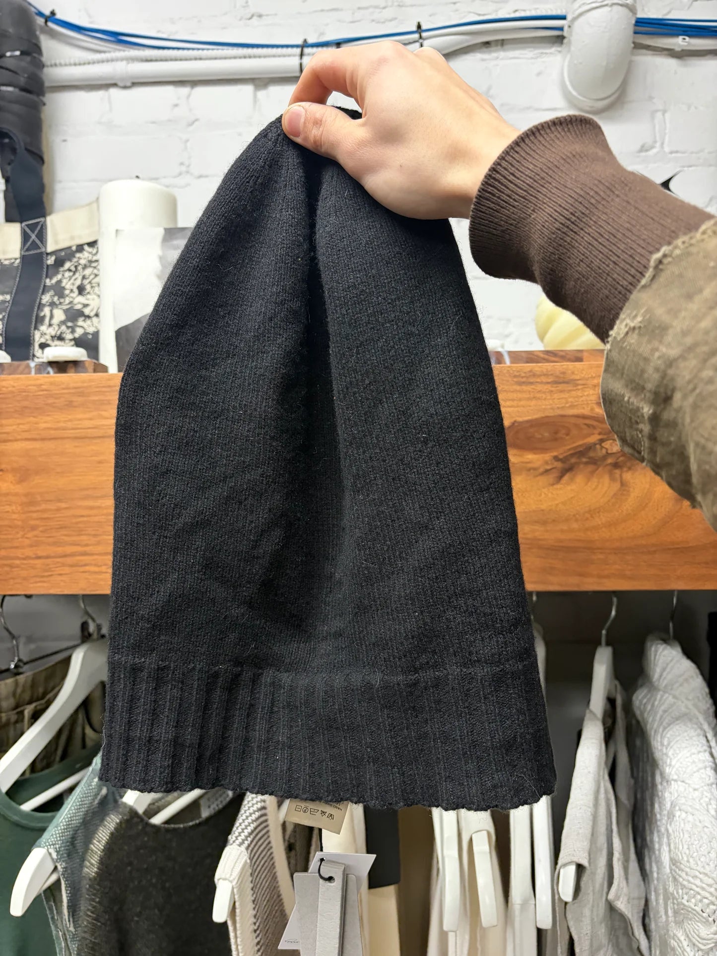 AW2023 Rick Owens ‘Luxor’ Black Cashmere Gimp Mask