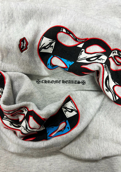 Chrome Hearts Mattyboy ‘Brain Flame’ Grey Crewneck Sweatshirt