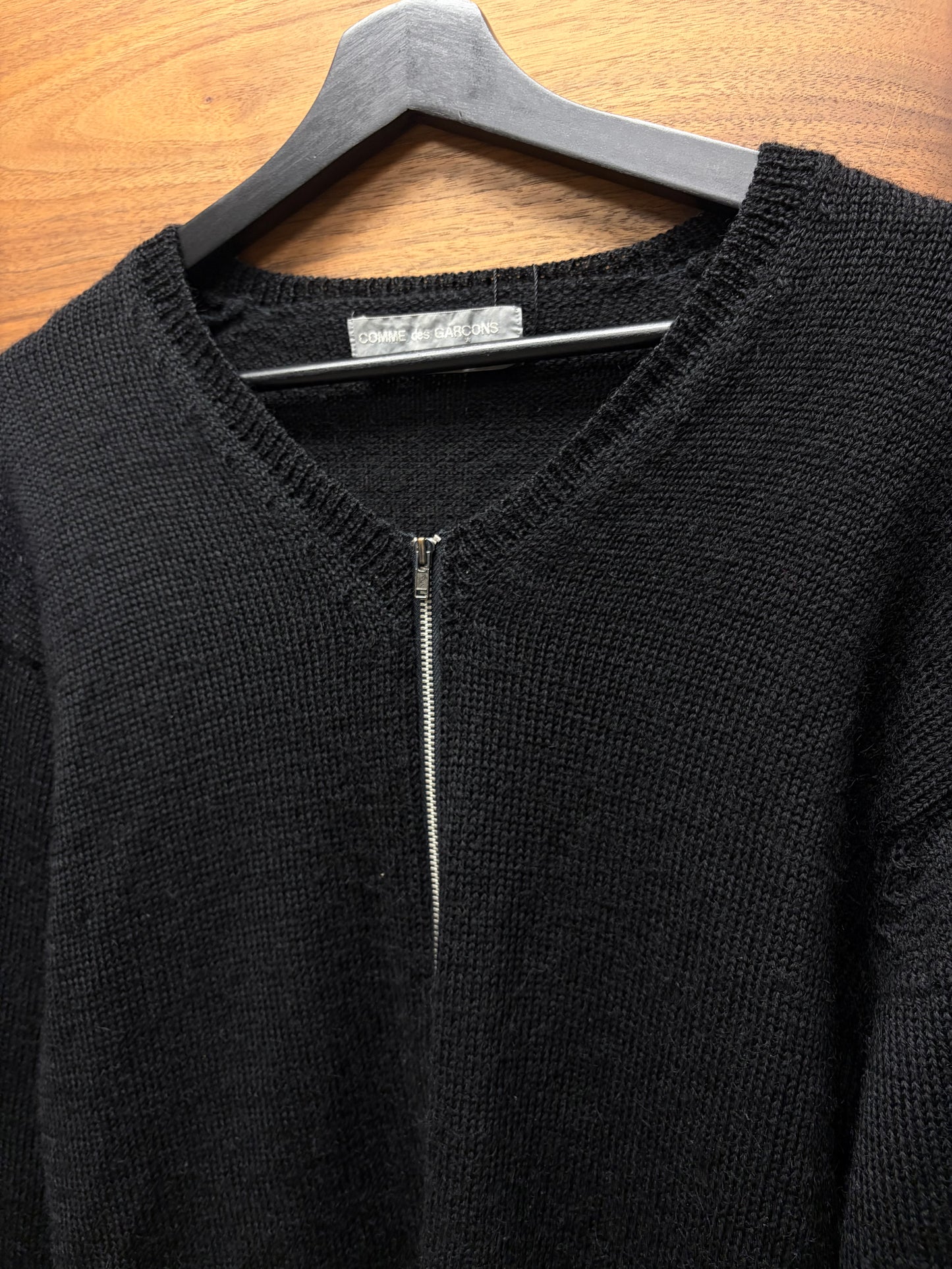 Vintage 90s Comme Des Garçons Homme Zip-Up Knit Bomber Sweater