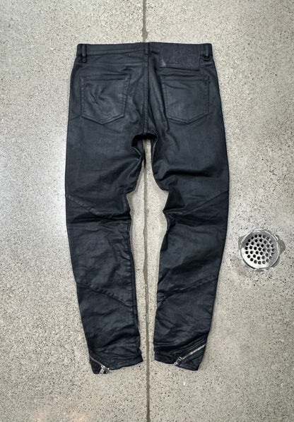 Diesel Waxed Black Slim/Skinny Zipper Denim