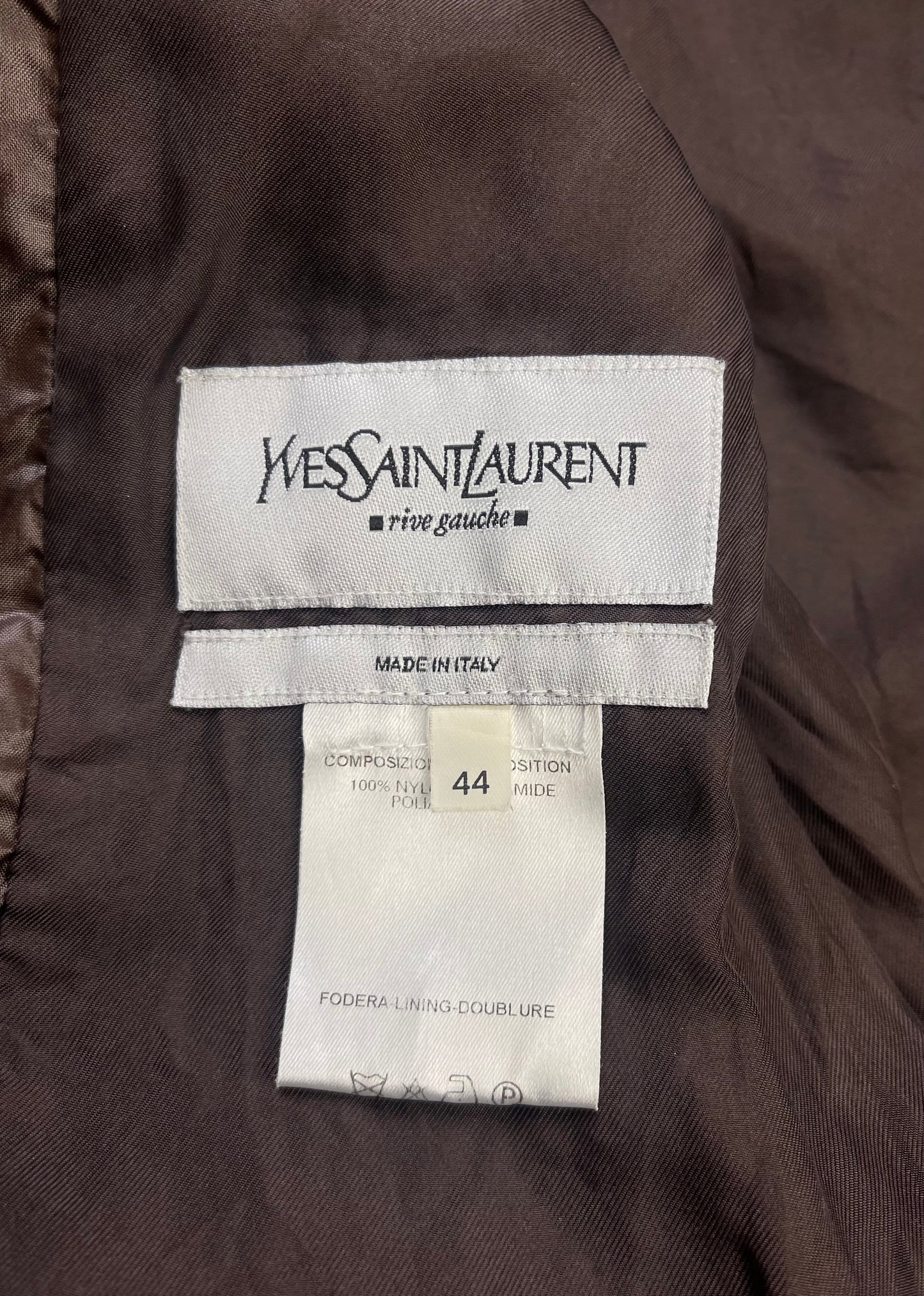 2000s YSL By Tom Ford Brown/Gold Nylon Moto Jacket