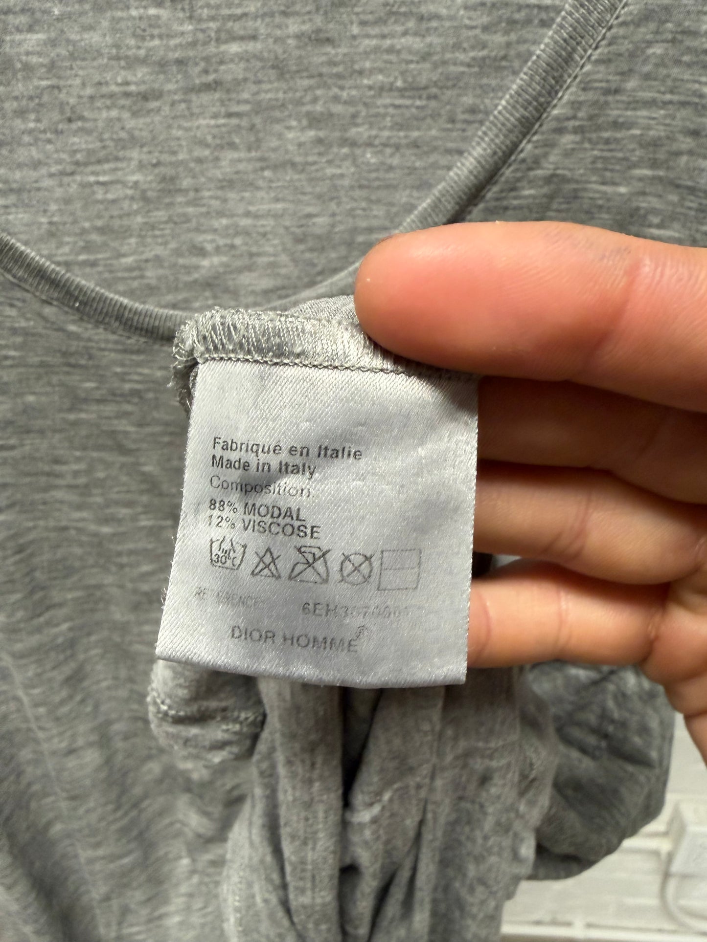 SS2006 Dior by Hedi Slimane Modal/Viscose Grey Sleeveless Tank Top