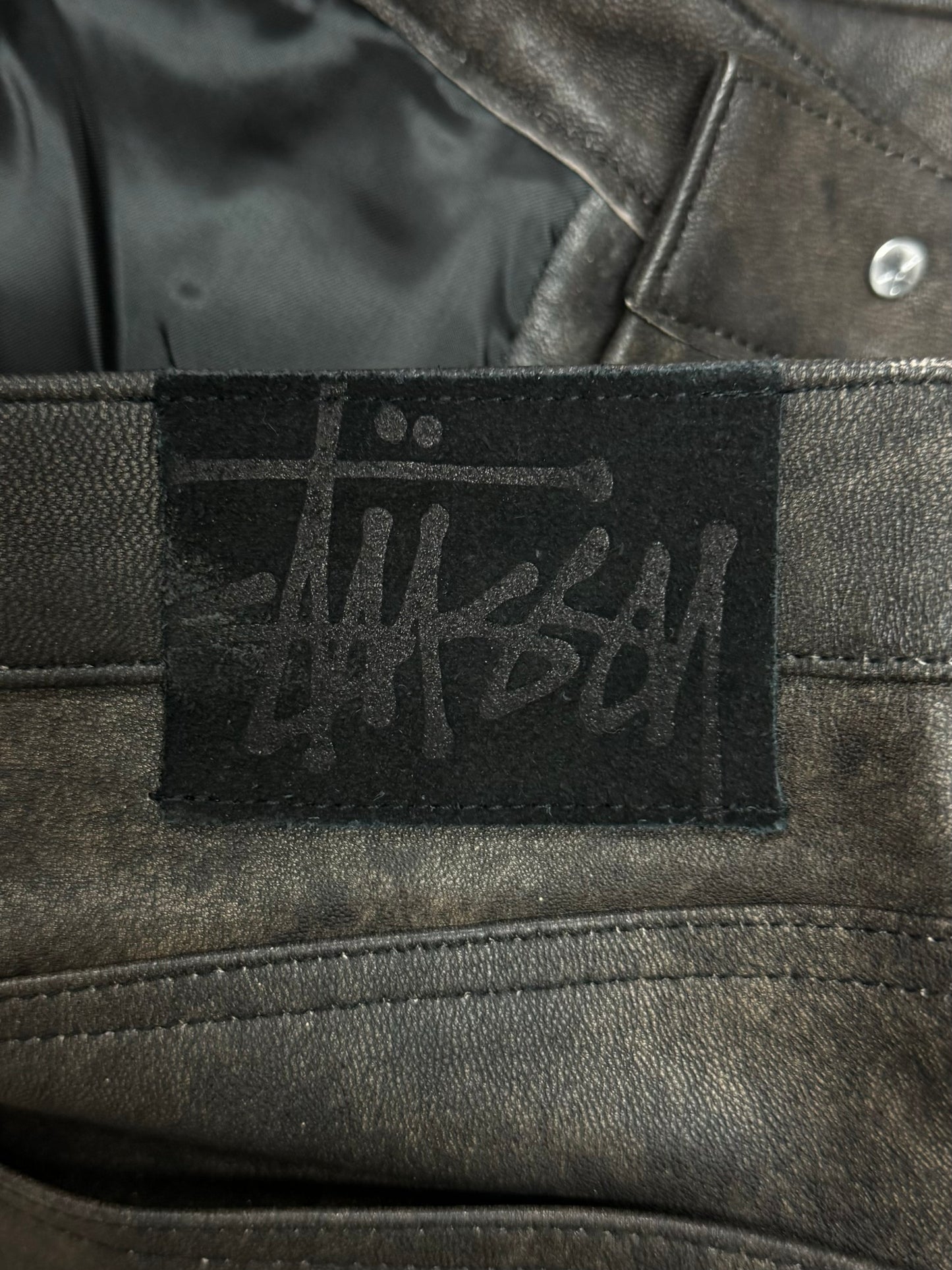 Stussy ‘Big Ol’ Wide Leg Leather Pants