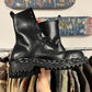 Balenciaga ‘Rope Lace’ Black Calfskin Leather Combat Boots