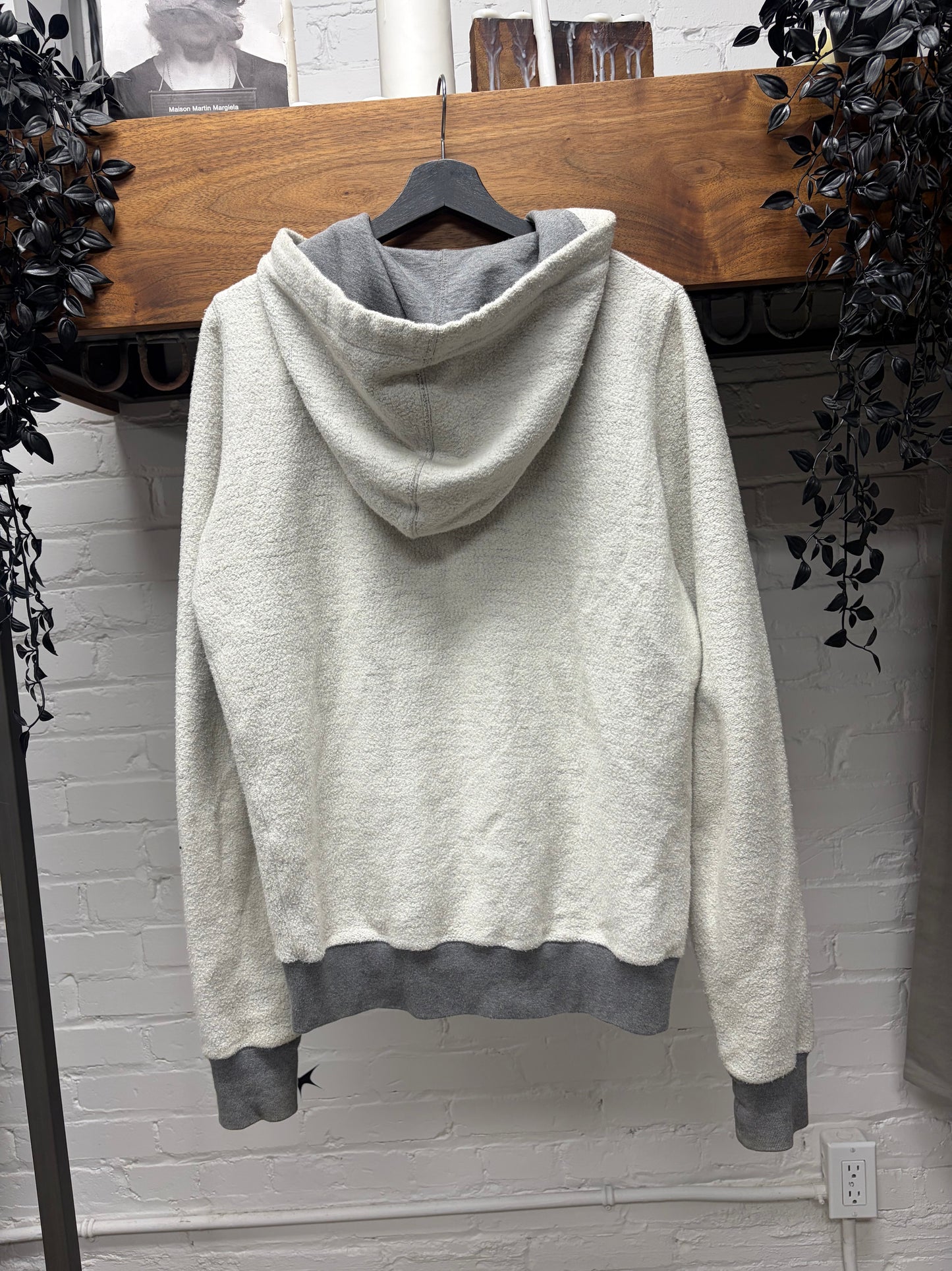 Rick Owens Inside-Out ‘Jason’ Grey Melange Zip-Up Hoodie