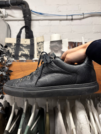 2016 Balenciaga by Demna Gvasalia ‘Arena’ Black Low Top Leather Sneakers