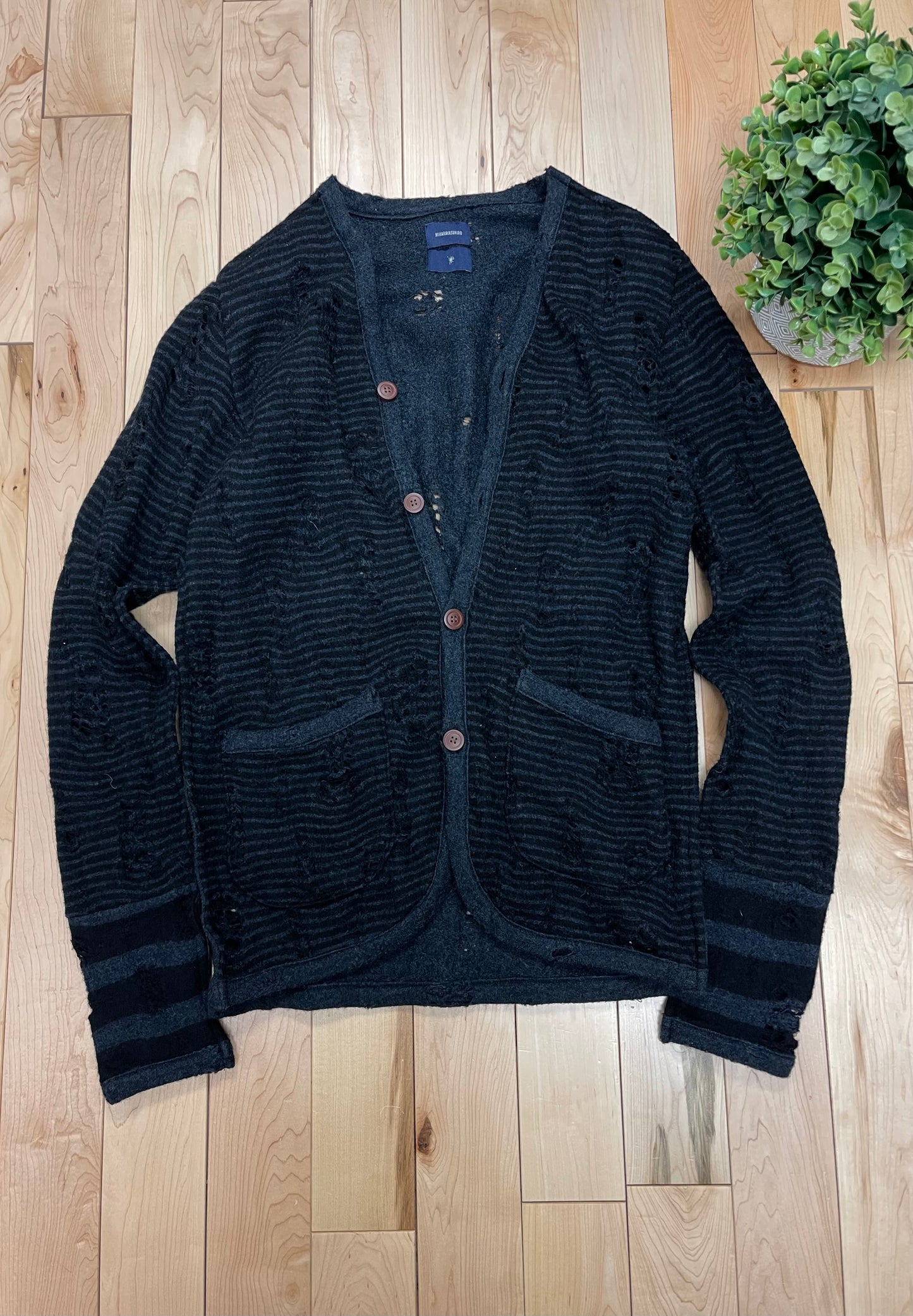 Mihara Yasuhiro Distressed Grunge Knit Cardigan