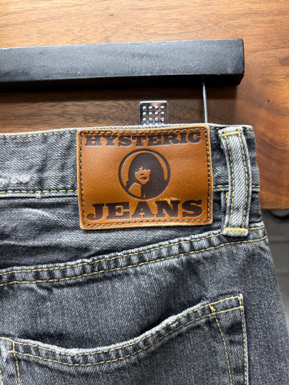 2000s Hysteric Glamour Studded ‘Washed Grey’ Skinny Jeans