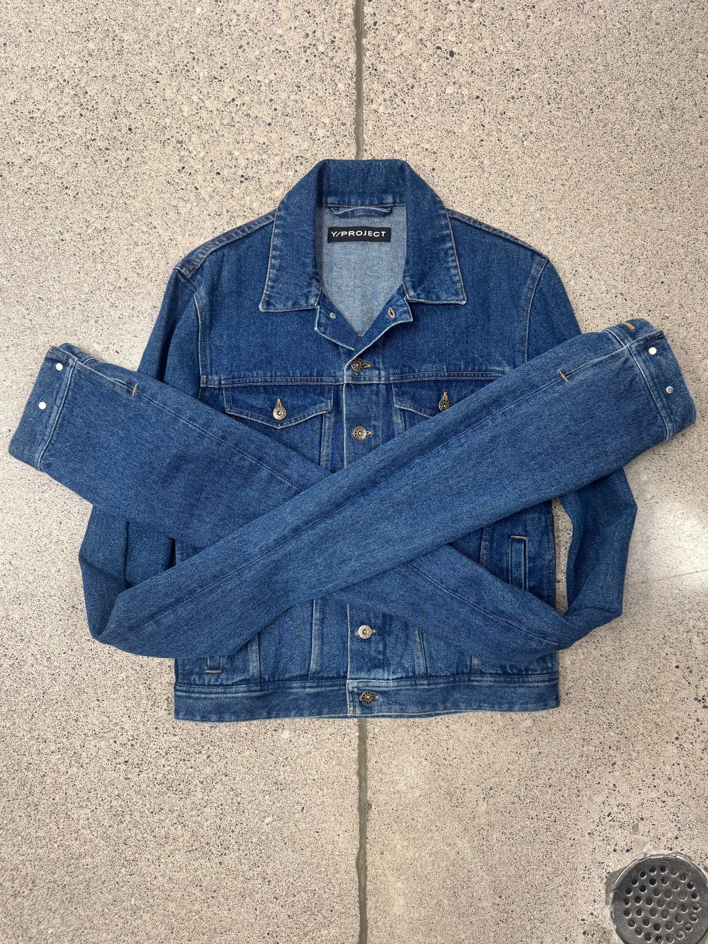 Y-Project Elongated Arm Denim Trucker Jacket