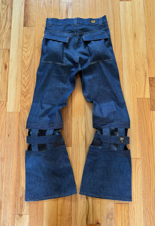 Spring Summer 2024 Kapital ‘Fisherman’ Cutout Flared Leg Denim