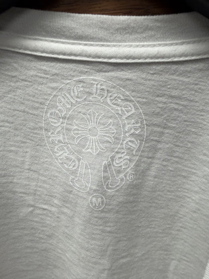 Chrome Hearts ‘Scroll Neck Logo’ White T-Shirt