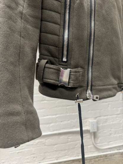 AW2014 Balmain by Olivier Rousteing Cotton Biker Jacket