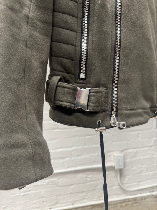 AW2014 Balmain by Olivier Rousteing Cotton Biker Jacket