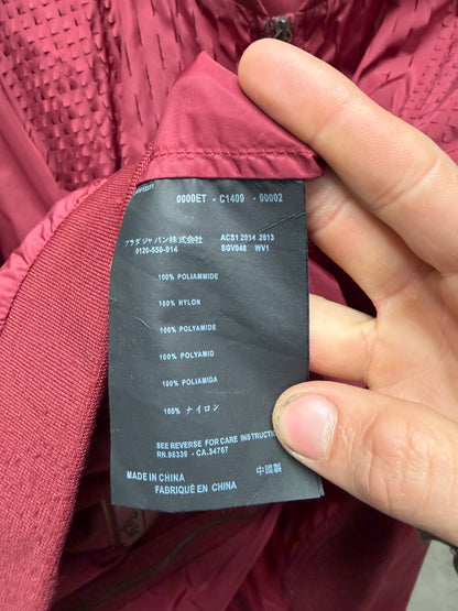 2014 Prada Peforated Red Nylon Zip-Up Bomber Jacket
