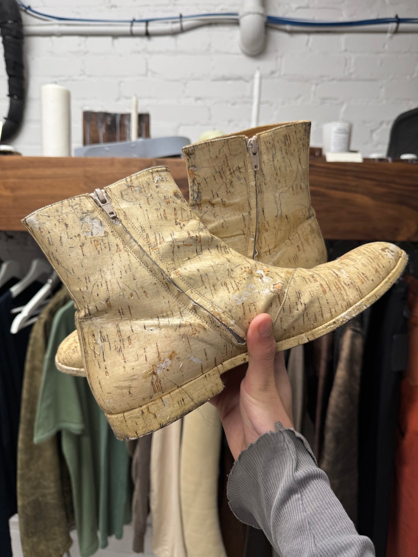 SS2013 Maison Margiela ‘Vinyl Cork’ Side-Zip Boots