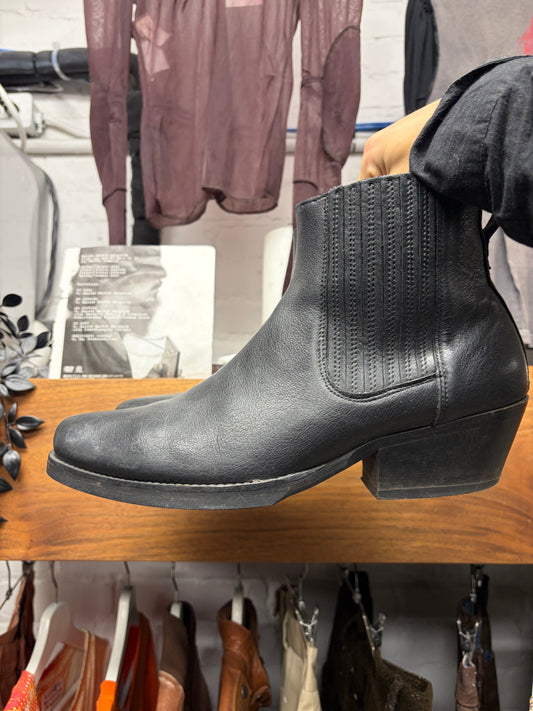 Our Legacy Black Leather ‘Cuban’ Pointed Toe Chelsea Boots