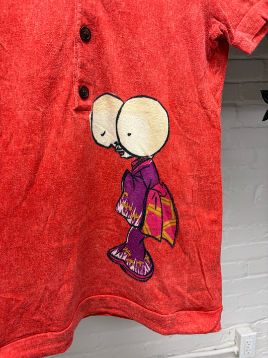 Yohji Yamamoto ‘Yokai’ Monster Red Graphic Polo