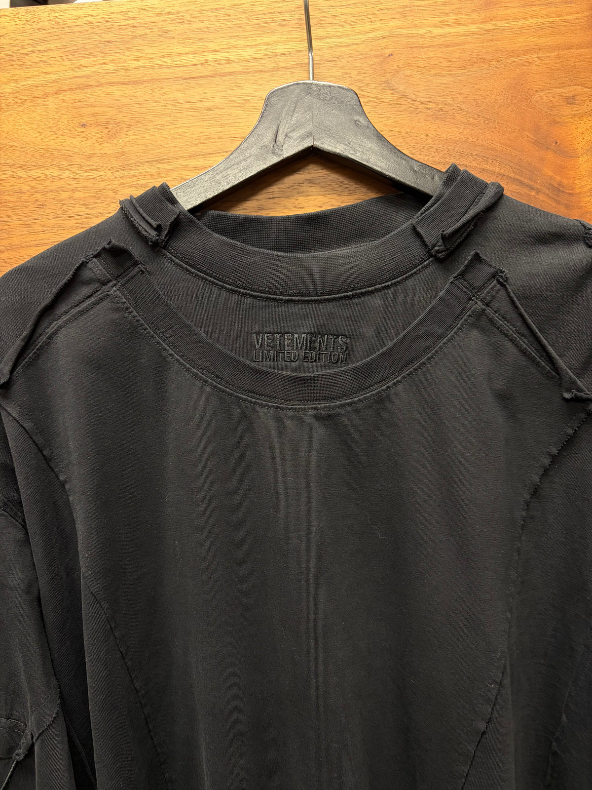 Vetements Reconstructed Hybrid Black Oversized Sweatshirt