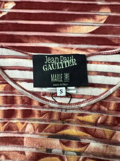 SS2001 Jean Paul Gaultier ‘Satan’ Gargoyle Print Mesh 3/4 Sleeve Top