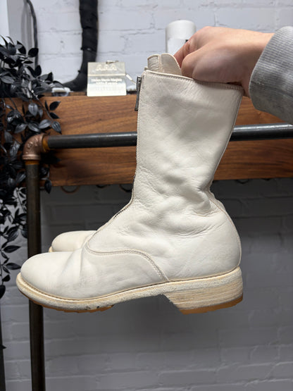 Guidi ‘310’ Front Zip White Leather High Cut Boots