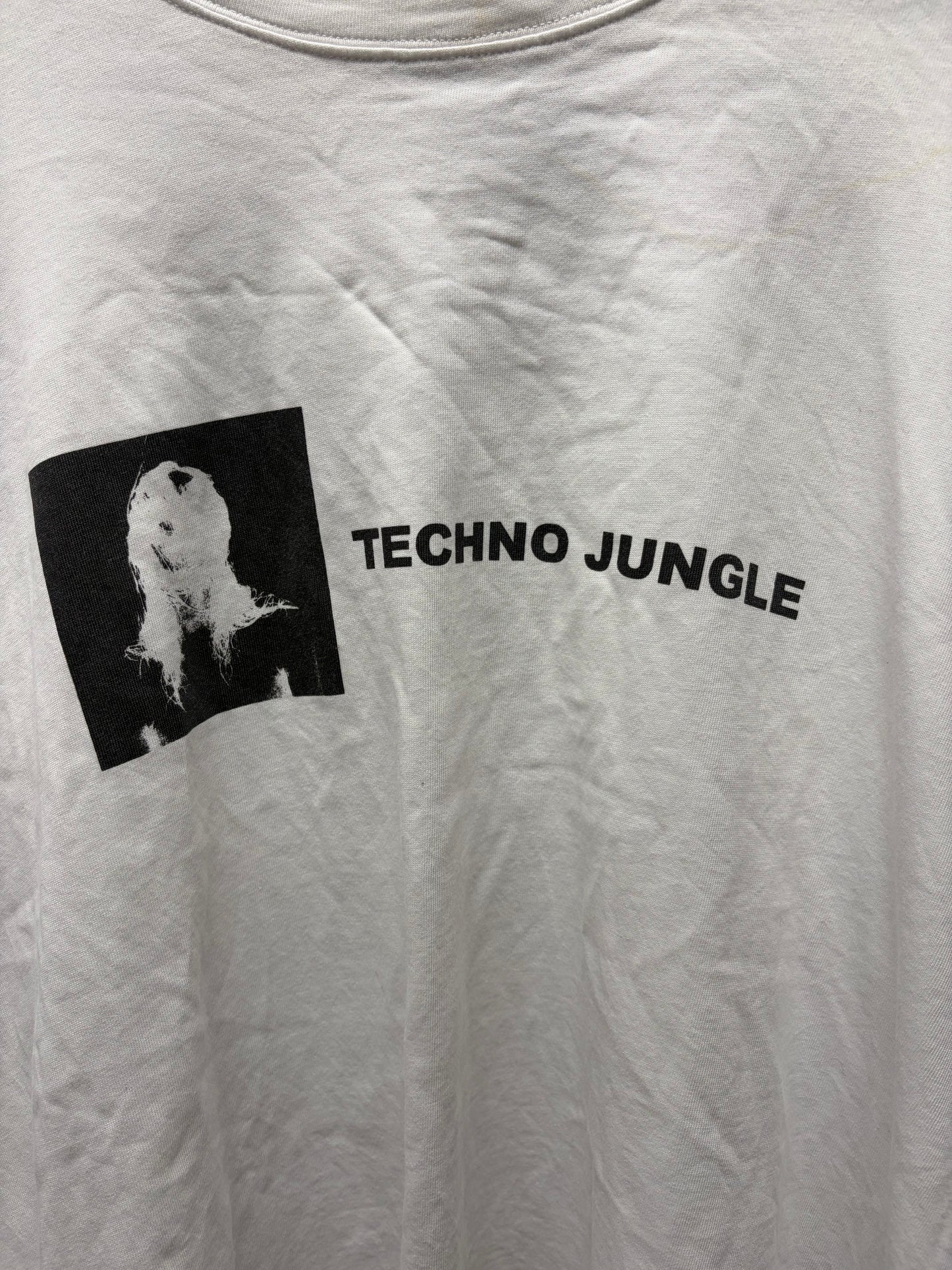 AW2018 Helmut Lang ‘Techno Jungle’ Double Layered White T-Shirt