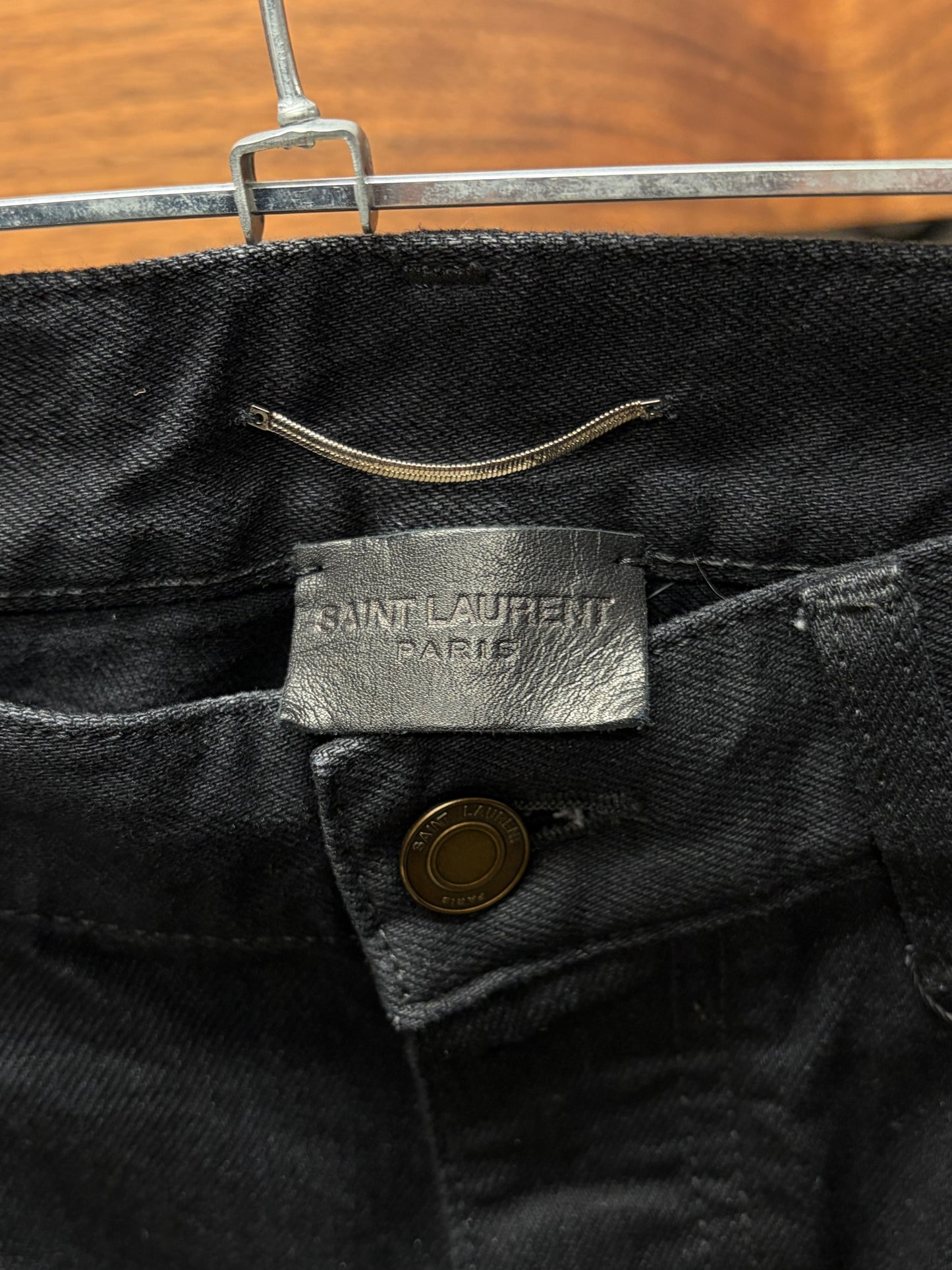 2021 Saint Laurent ‘D27’ Black Straight Cut Denim