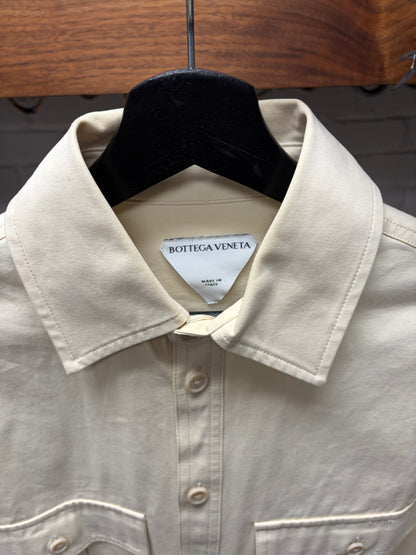 Bottega Veneta Cream White Cotton Utility Shirt