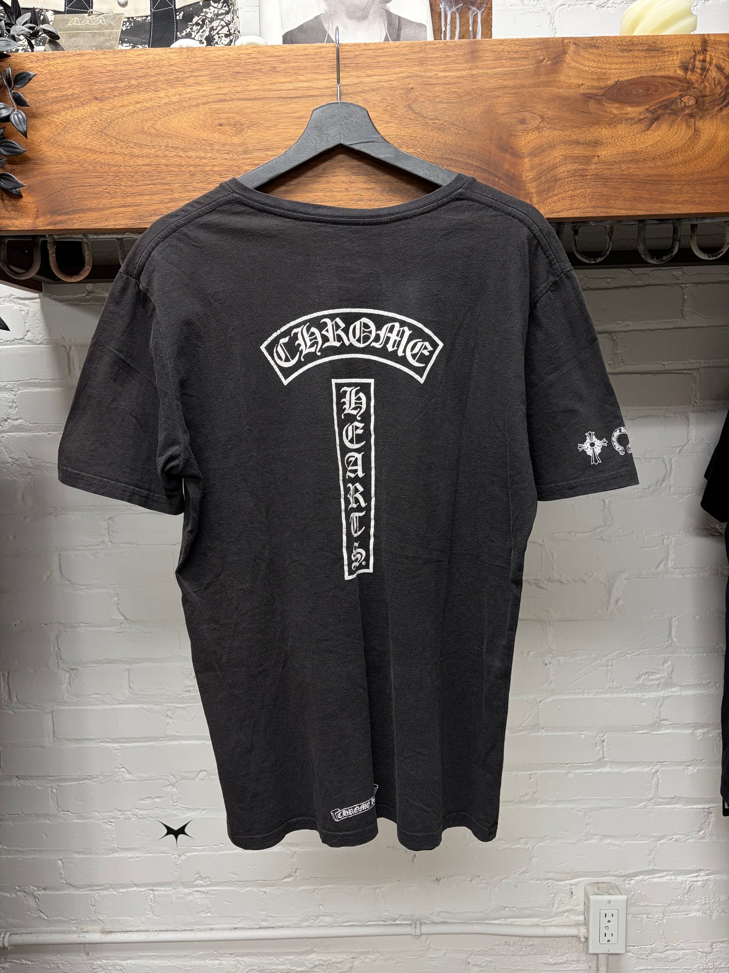 Vintage Chrome Hearts ‘T-Bar Logo’ Faded Black T-Shirt