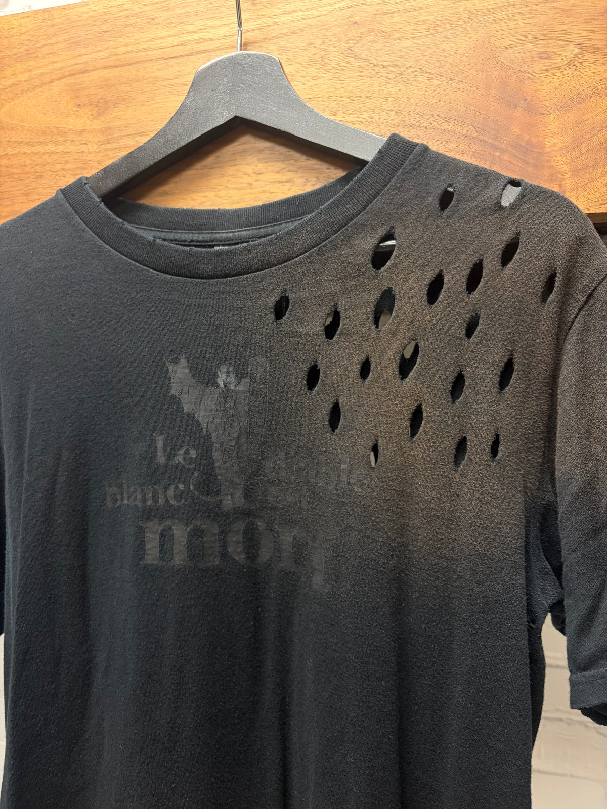 AW2008 Number (N)ine ‘My Private Portland’ Black Gunshot Distressed ‘Le Diable Blanc’ T-Shirt