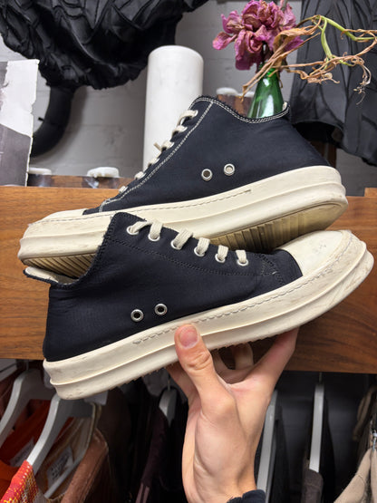 AW2020 Rick Owens ‘Performa’ Black Nylon ‘Ramones’ Low Top Sneakers