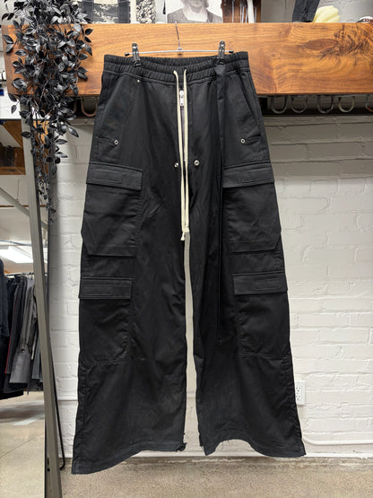 Rick Owens DRKSHDW ‘Cargo Bela’ Black Wide Leg Drawstring Pants