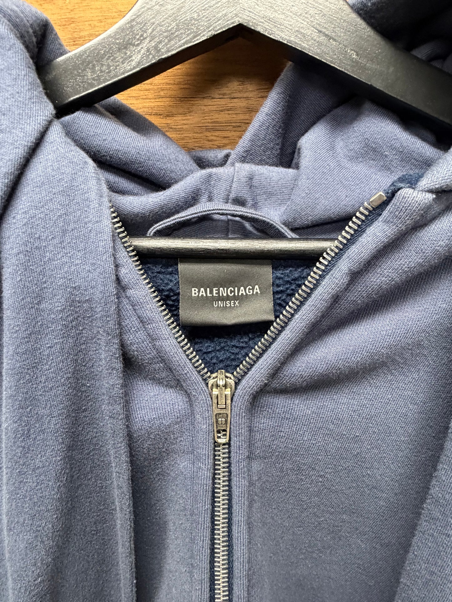SS2025 Balenciaga ‘Incognito’ 4 Sleeve Blue Zip-Up Hoodie
